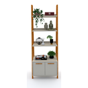 Ver imagem 1 de Estante Kisi Prateleiras Armário Mdf Nude e Madeira 180x65x45 Donna 0205epa02