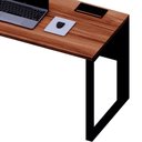 Ver imagem 6 de Mesa Escritório Plataforma 90cm 1 Cx de Tomada Pé Metal F5 Cor:nogal com Preto