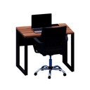 Ver imagem 2 de Mesa Escritório Plataforma 90cm 1 Cx de Tomada Pé Metal F5 Cor:nogal com Preto