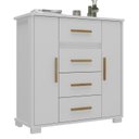 Ver imagem 2 de Cômoda 2 Portas 4 Gavetas Branco Fosco Kyra