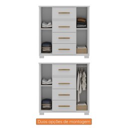 Cômoda 2 Portas 4 Gavetas Branco Fosco Kyra - 7 Cômoda 2 Portas 4 Gavetas Branco Fosco Kyra - 7