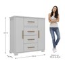 Cômoda 2 Portas 4 Gavetas Branco Fosco Kyra - 5