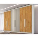 Ver imagem 1 de Guarda Roupa 6 Portas Potente C/6 Gavetas e C/ 2 Ripadas Off White/peroba - Europa
