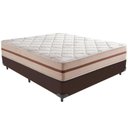 Ver imagem 1 de Cama Box Marrom e Colchão Classic 26 Cm Molas Ensacadas Casal Anjos