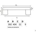 Ver mais imagens de Puxador Liveri Il 950 - Preto - 392mm