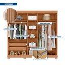 Ver imagem 3 de Guarda-Roupa Casal 5 Portas 2 Gavetas com Ripado Sophia Espresso Móveis Off White/Freijó