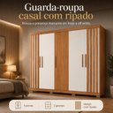 Ver mais imagens de Guarda-Roupa Casal 5 Portas 2 Gavetas com Ripado Sophia Espresso Móveis Off White/Freijó