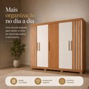 Ver imagem 6 de Guarda-Roupa Casal 5 Portas 2 Gavetas com Ripado Sophia Espresso Móveis Off White/Freijó