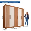 Ver imagem 4 de Guarda-Roupa Casal 5 Portas 2 Gavetas com Ripado Sophia Espresso Móveis Off White/Freijó
