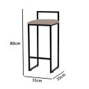 Ver imagem 4 de Kit 2 Banquetas Altas Bistô Bar em Aço Preto Assento Suede Bege