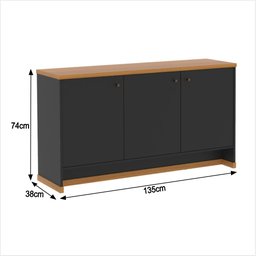 Conjunto Escritório Buffet e Armário Berlin - Vianossa - 4