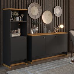 Conjunto Escritório Buffet e Armário Berlin - Vianossa - 6