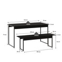 Ver imagem 4 de Mesa de Jantar com 2 Bancos Estilo Industrial Tub Preto Ônix / Est.preta