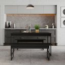 Ver imagem 3 de Mesa de Jantar com 2 Bancos Estilo Industrial Tub Preto Ônix / Est.preta