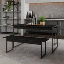 Ver imagem 2 de Mesa de Jantar com 2 Bancos Estilo Industrial Tub Preto Ônix / Est.preta