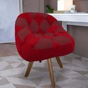 Ver imagem 1 de Poltrona Paloma Escritório Sala Giratória Madeira Suede Vermelho e Suede Vinho - Dominic Decor