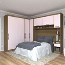 Ver imagem 1 de Quarto Modulado Casal de Canto 6 Peças 7 Portas Paris Luciane