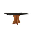 Ver imagem 2 de Conjunto Sala de Jantar Mesa Madri160x90cm Tampo Retângular Vidro Preto com 6 Cadeir