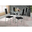 Ver imagem 1 de Conjunto: Mesa de Cozinha Volga C/ Tampo de Vidro 90cm e 4 Cadeiras Lisboa Cromada - Courano Preto