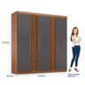 Guarda Roupa Casal Aurora 3 Portas e 3 Gavetas Ripado Santos Andira - 4