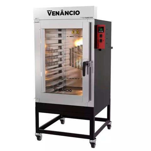 Forno Industrial Turbo a Gás Glp Venâncio Twister 10 Esteiras Interior Inox Exterior Aço Carbono