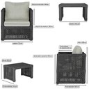 Ver imagem 5 de Mesa e 3 Poltronas Madri Corda Náutica Estofado 3 Trama Preto