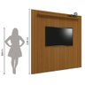 Painel para Tv até 75 Polegadas Ripado Impressão 3d Egeo com Prateleira 2,25m Cedro Edn - 4