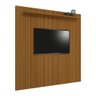 Painel para Tv até 75 Polegadas Ripado Impressão 3d Egeo com Prateleira 2,25m Cedro Edn - 2