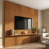 Painel para Tv até 75 Polegadas Ripado Impressão 3d Egeo com Prateleira 2,25m Cedro Edn - 2