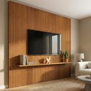 Ver imagem 3 de Painel para Tv até 75 Polegadas Ripado Impressão 3d Egeo com Prateleira 2,25m Cedro Edn