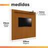 Painel para Tv até 75 Polegadas Ripado Impressão 3d Egeo com Prateleira 2,25m Cedro Edn - 3