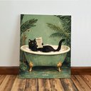 Ver imagem 4 de Kit 3 Quadro Decorativo Gato Banheiro Lavabo Toilette Verde Qualidade Premium Moderno 28x20cm