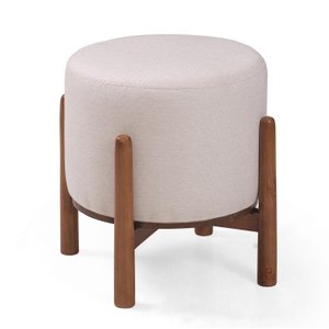 Puff Decorativo Multiuso Com Mesa Auxiliar Orion - Linho Nude