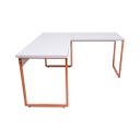 Ver imagem 7 de Mesa de Escritório Office Estilo Industrial de canto 150x150 Branco Com Cobre