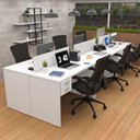 Ver imagem 7 de Estação de Trabalho Mesa 101cm x 120cm 6 Lugares Branco