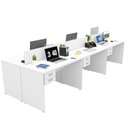 Ver imagem 5 de Estação de Trabalho Mesa 101cm x 120cm 6 Lugares Branco