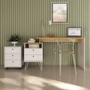 Ver imagem 1 de Conjunto Escrivaninha Mesa Escritório Home Office Plus com Gaveteiro New 5 Gavetas Espresso Moveis Branco/Olmo Artany