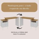 Ver imagem 4 de Conjunto Escrivaninha Mesa Escritório Home Office Plus com Gaveteiro New 5 Gavetas Espresso Moveis Branco/Olmo Artany