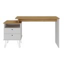 Ver imagem 2 de Conjunto Escrivaninha Mesa Escritório Home Office Plus com Gaveteiro New 5 Gavetas Espresso Moveis Branco/Olmo Artany