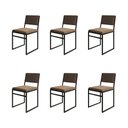 Ver imagem 1 de Kit 6 Cadeiras de Jantar Industrial Isa Assento Veludo Marrom
