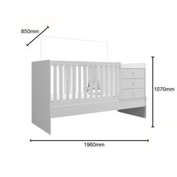 Berço Cama Multifuncional com Cama Auxiliar Branco - Completa Móveis - 4