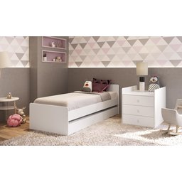 Berço Cama Multifuncional com Cama Auxiliar Branco - Completa Móveis - 3