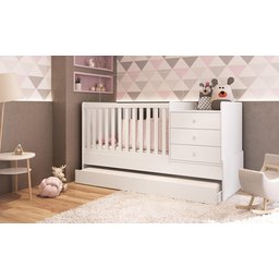 Berço Cama Multifuncional com Cama Auxiliar Branco - Completa Móveis - 2
