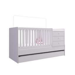 Berço Cama Multifuncional com Cama Auxiliar Branco - Completa Móveis - 1