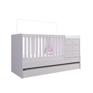 Berço Cama Multifuncional com Cama Auxiliar Branco - Completa Móveis