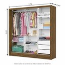 Ver imagem 5 de Guarda Roupa Solteiro 3 Portas de Correr 3 Gavetas 179cm Dubai Cinamomo/Off White - Carioca Móveis