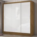 Ver imagem 2 de Guarda Roupa Solteiro 3 Portas de Correr 3 Gavetas 179cm Dubai Cinamomo/Off White - Carioca Móveis
