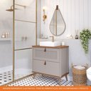 Ver imagem 5 de Gabinete para Banheiro 80cm 100% Mdf 1 Gaveta 1 Porta Basculante Veneto Mgm Móveis Cappuccino/