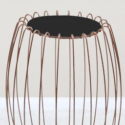 Kit Mesa Apoio Lateral 43 Cm Tampo Vidro Preto Base Metal Cobre Nacc - 5