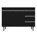 Ver mais imagens de Balcão Gabinete Para Pia 100cm com Tampo 2 Portas Andréia Preto - AJL Móveis